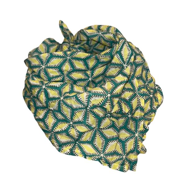 Roberta Roller Rabbit green yellow star fruit print cotton handkerchief scarf - Picture 4 of 4